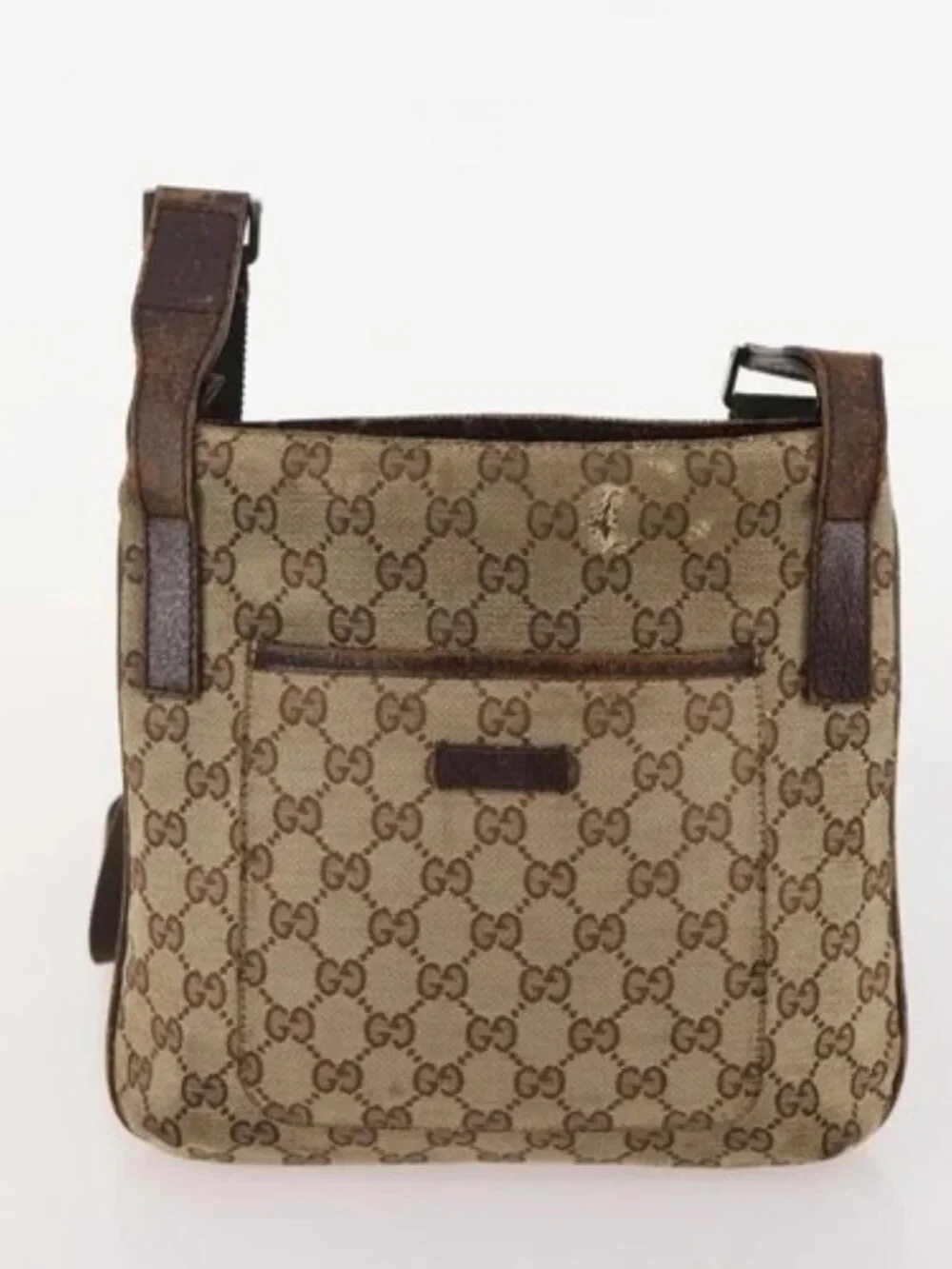 GUCCI GG Canvas Shoulder Bag 4 Set Black Beige Auth 178854